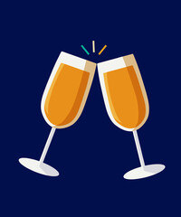 Vector flat new year's eve celebration illustration