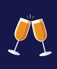 Vector flat new year's eve celebration illustration