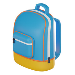 3D School Bag Icon for Education and Knowledge. 3D render.