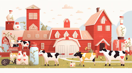 Obraz premium Cows on the farm,created with Generative AI tecnology.