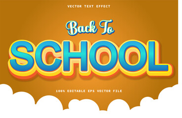 back to school 3d text effect editable text