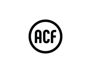 ACF logo design vector template