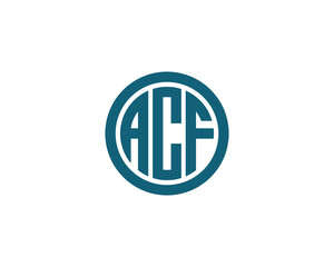 ACF logo design vector template