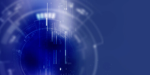 2d illustration Abstract futuristic electronic circuit technology background