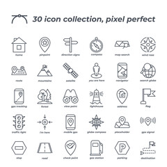 Vector sign of the navigation icon set isolated on a white background. symbol color editable.
