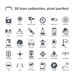 Vector sign of the navigation icon set isolated on a white background. symbol color editable.