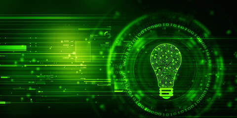 

2d illustration bulb future technology, innovation background, creative idea concept 
