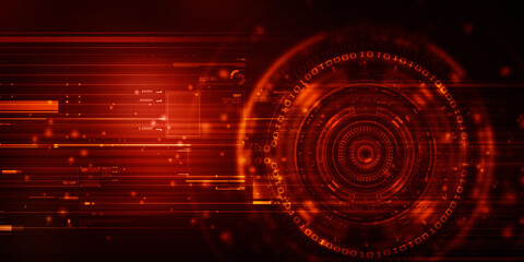 2d illustration Abstract futuristic electronic circuit technology background