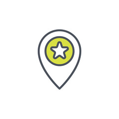 Vector sign of the pinpoint symbol isolated on a white background. icon color editable.