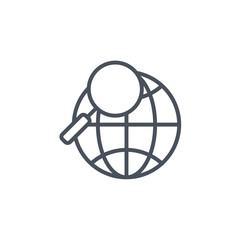 Obraz premium Vector sign of the search globe symbol isolated on a white background. icon color editable.