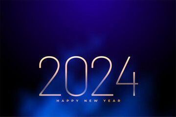 happy new year 2024 eve card with smoky effect