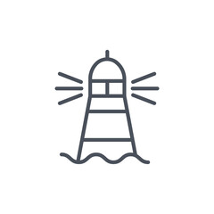 Vector sign of the lighthouse symbol isolated on a white background. icon color editable.