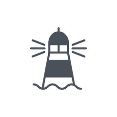 Vector sign of the lighthouse symbol isolated on a white background. icon color editable.