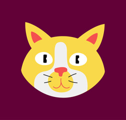 Ginger cat head vector illustration isolated