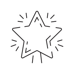 Christmas star line icon or logo style. High quality sign and symbol on a white background. Happy New Year vector outline pictogram for infographic