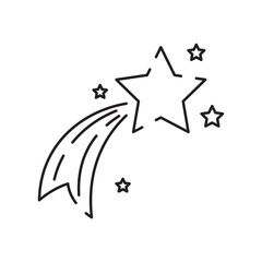 Christmas star line icon or logo style. High quality sign and symbol on a white background. Happy New Year vector outline pictogram for infographic