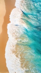 Beautiful sandy beach view from above