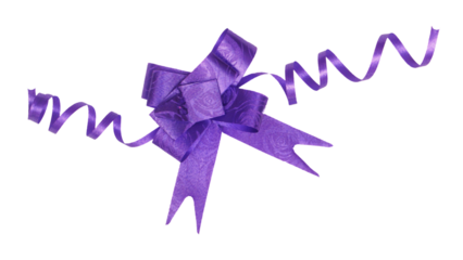 Blue gift ribbon and bow horizontal banner isolated transparent background photo PNG file.png
