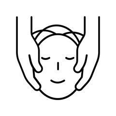 Face massage icon. outline icon