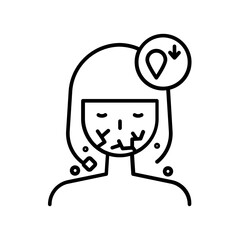 Dry skin icon. outline icon