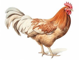 Fototapeta premium Brown laying hens isolated on white background