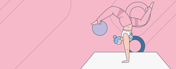 Practicing yoga, physical and mental health, flat vector character concept, operation hand drawn illustration
