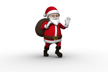 Digital png illustration of santa claus on transparent background