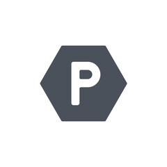 Vector sign of the parking symbol isolated on a white background. icon color editable.