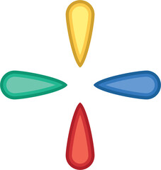 Digital png illustration of fur colourful drops on transparent background