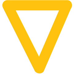 Digital png illustration of yellow triangle on transparent background