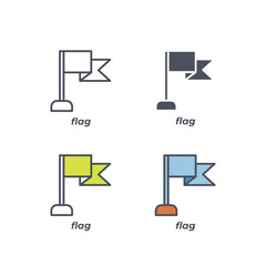 Vector sign of the flag symbol isolated on a white background. icon color editable.