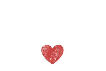 Fototapeta premium Digital png text of mamma sei la migliore on transparent background