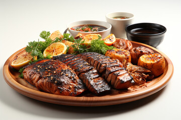 Barbecue BBQ served on a luxurious plate