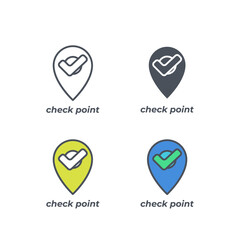 Vector sign of the check point symbol isolated on a white background. icon color editable.