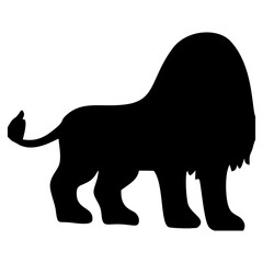 black silhouette of a lion or king of the jungle
