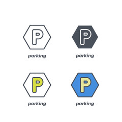 Vector sign of the parking symbol isolated on a white background. icon color editable.