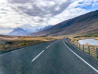 Winding Road Through Amazing Icelandic Scenic Countryside