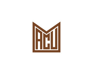 ACU logo design vector template