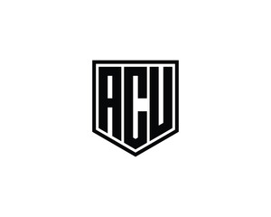 ACU logo design vector template