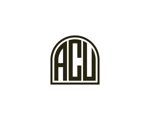 ACU logo design vector template
