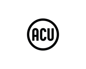 ACU logo design vector template