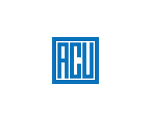 ACU logo design vector template