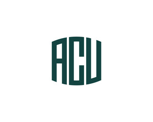 ACU logo design vector template