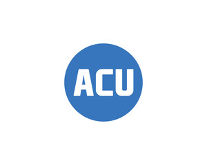 ACU logo design vector template