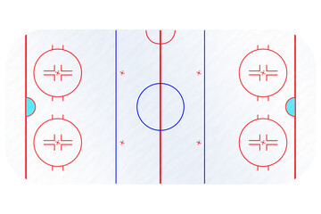 Fototapeta premium Digital png illustration of hockey court on transparent background