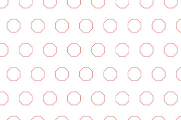 Digital png illustration of red pattern of repeated octagons on transparent background