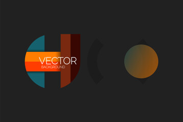 Abstract background, geometric minimal round shapes and circles composition