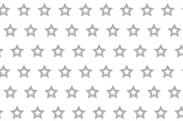 Digital png illustration of black pattern of repeated stars on transparent background