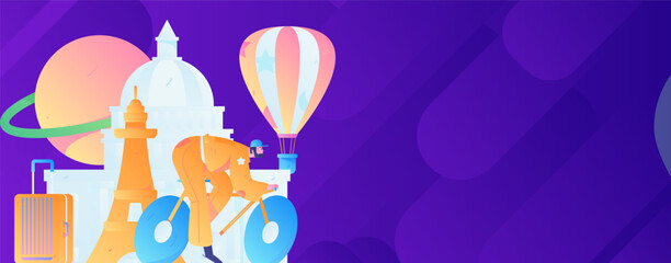 Holiday travel travel characters internet background vector hand drawn illustration
