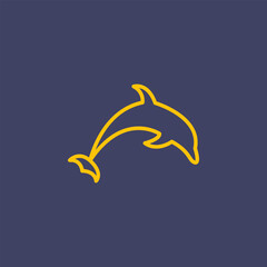 Obraz na płótnie Canvas Dolphin line art logo icon